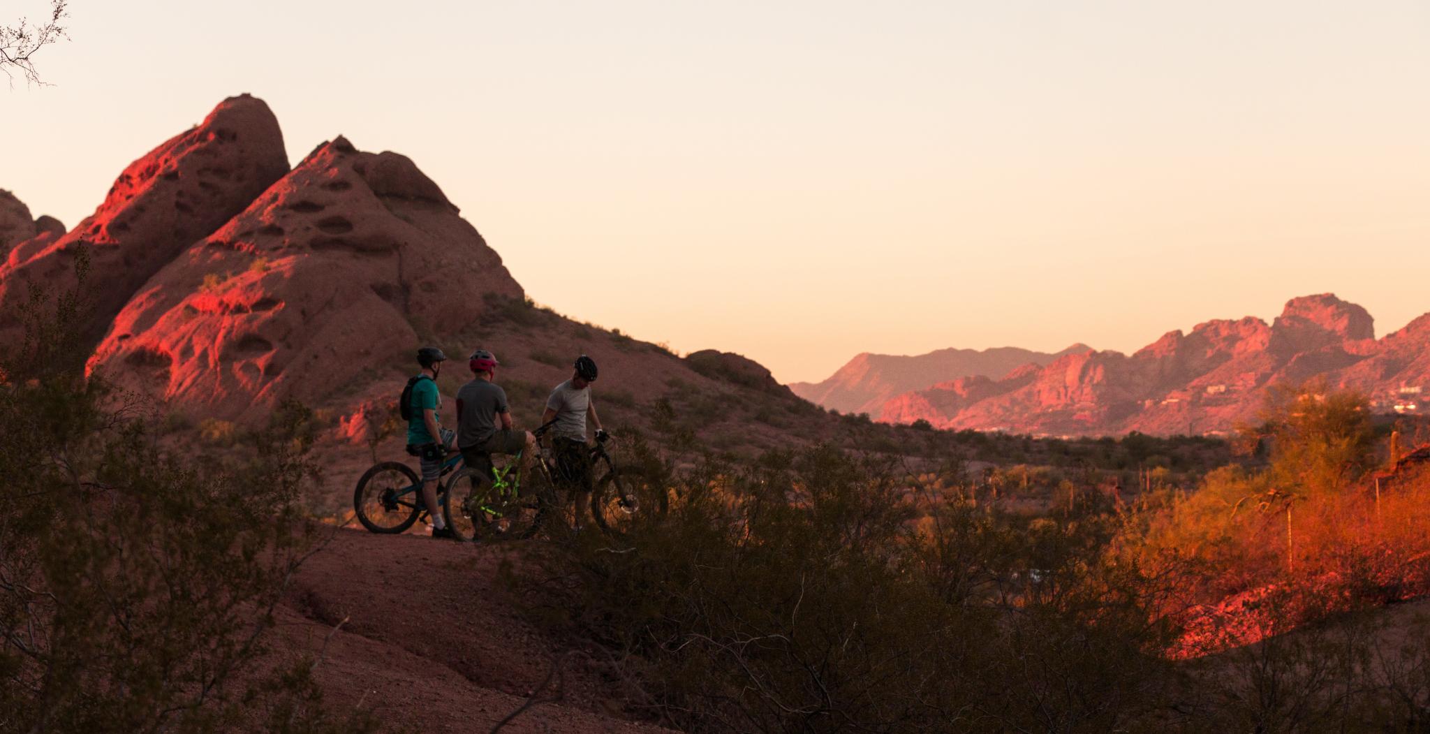 mountain bikers having a rest