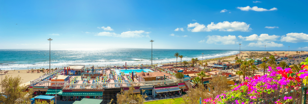 playa del inglés blick von oben gran canaria