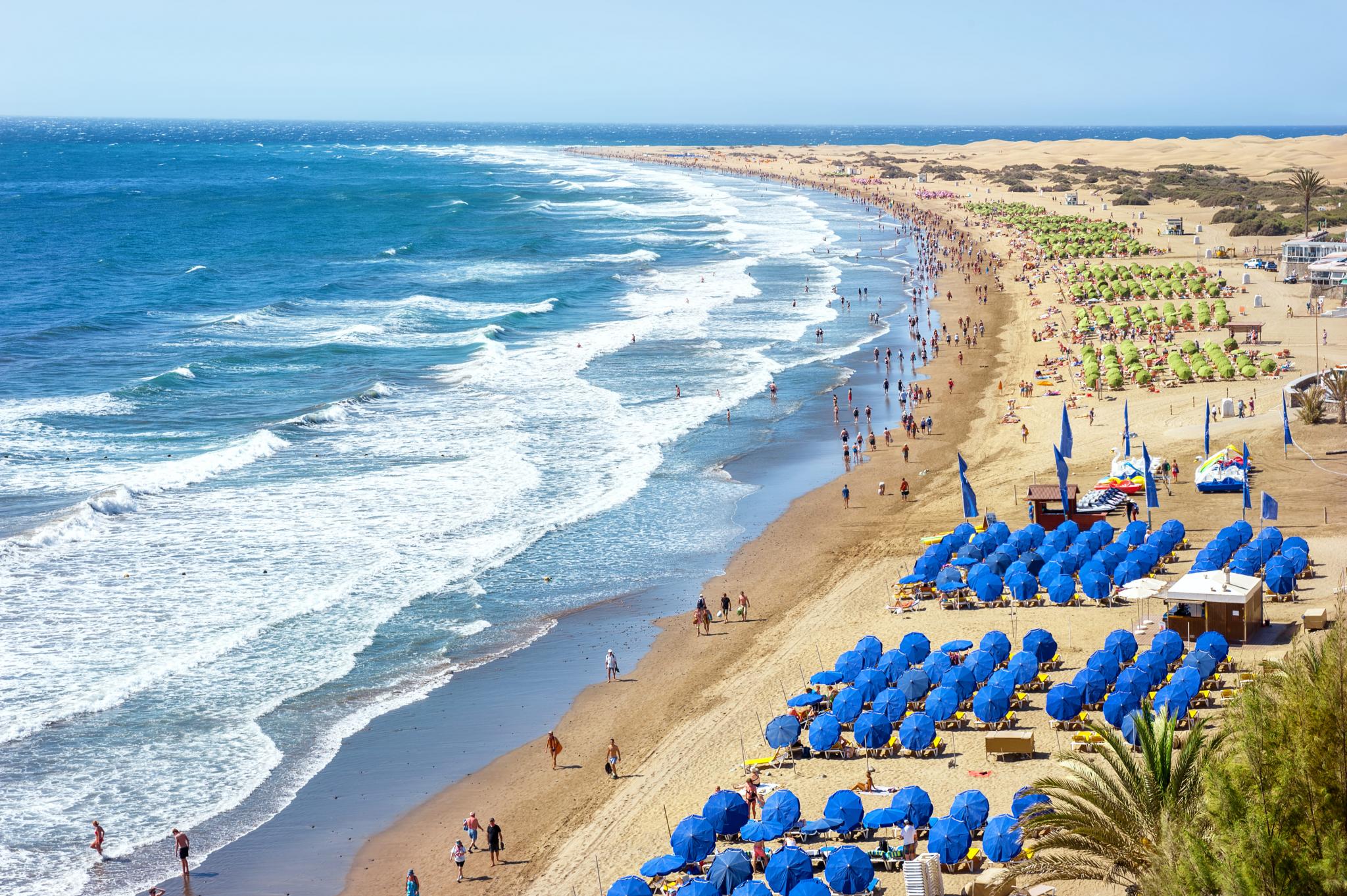 playa del inglés beach from above